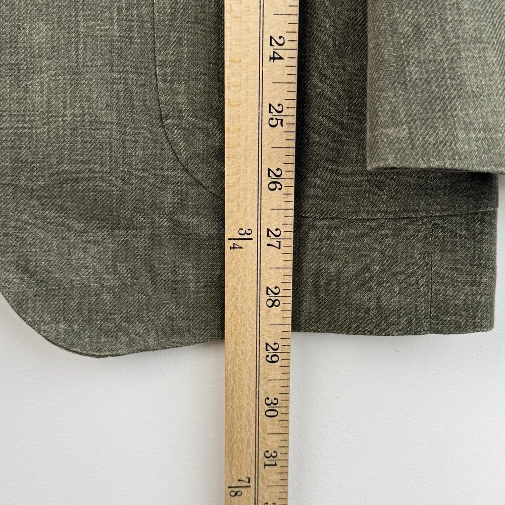 Suitsupply Havana Linen Suit Men's 36R Olive Green Slim 2 Piece Solbiati